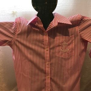 Lauren Ralph Lauren P/S Pink & White Stripe Shirt
